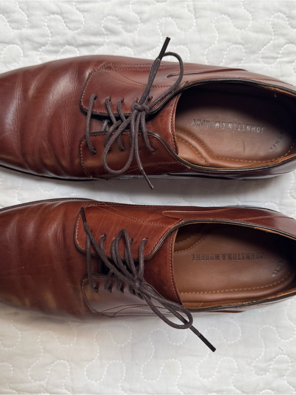 Johnston & Murphy Men’s Cognac Brown Leather Oxford Dress Shoes